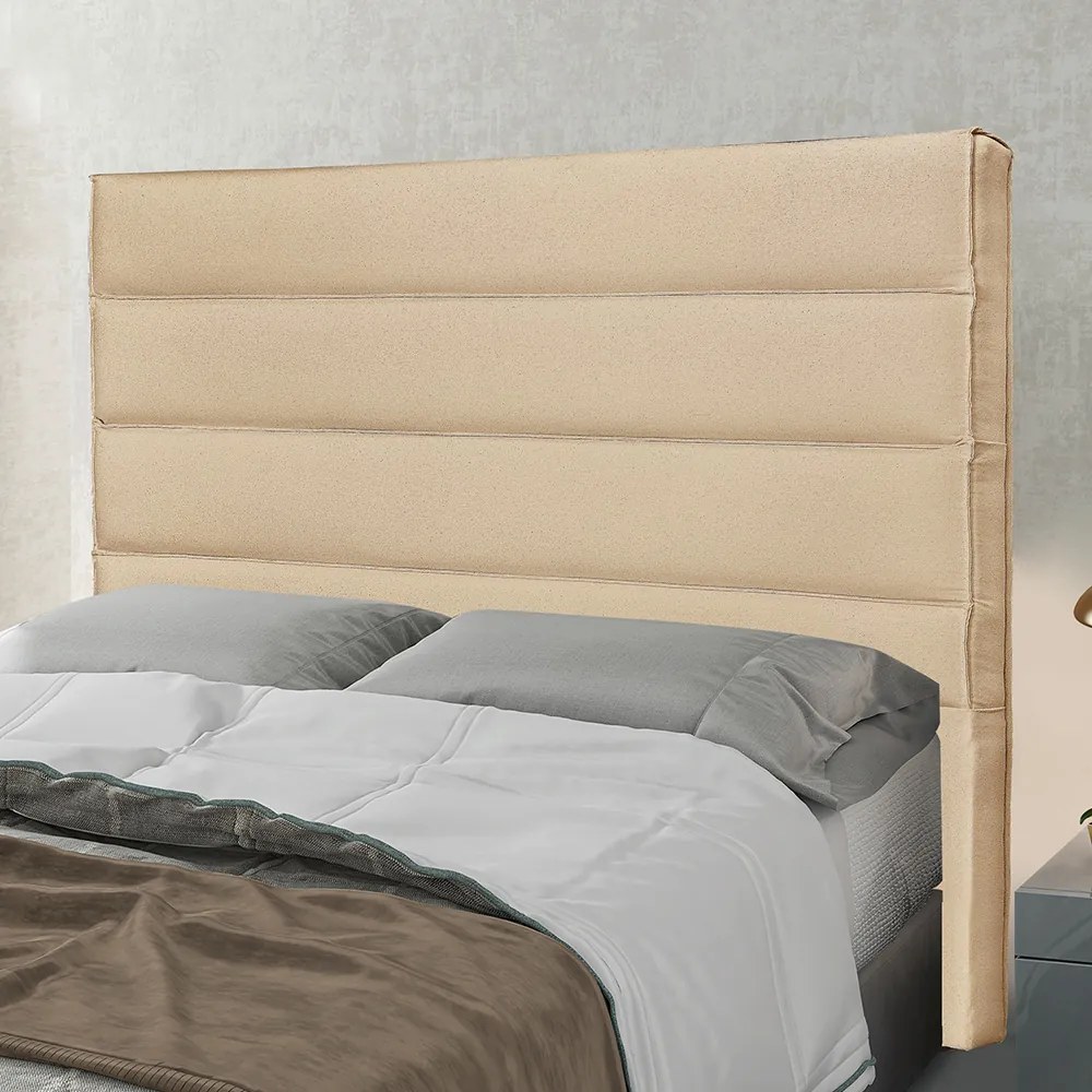 Cabeceira Cama Box Solteiro 90 cm Arles Linho S04 - D'Rossi - Dourado