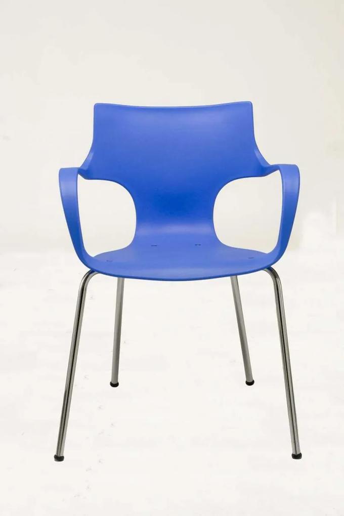 Cadeira Jim Azul Base Cromada - Rossi
