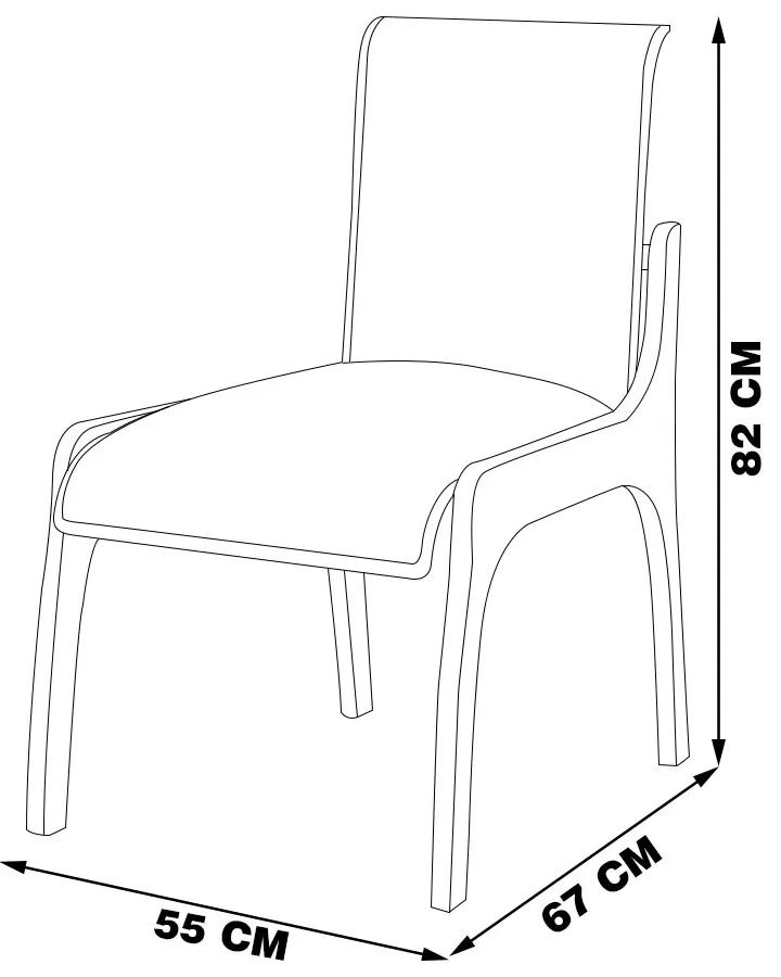 Kit 4 Cadeiras Decorativa Sala de Jantar Madeira Maciça Pedri Linho Off White/Imbuia G42 - Gran Belo