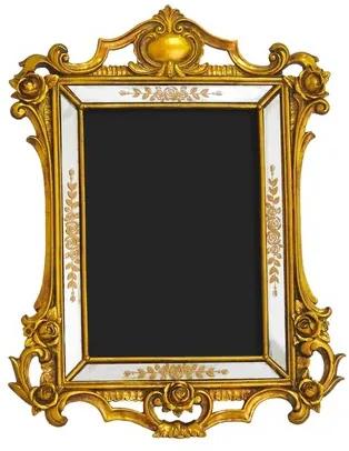 Porta Retrato Revestido em Resina Dourada - 27x20,5cm
