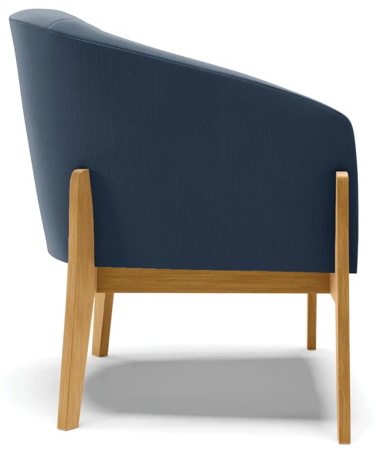Poltrona Decorativa Base de Madeira kit 2 Stella Suede Azul Marinho D03 - D'Rossi