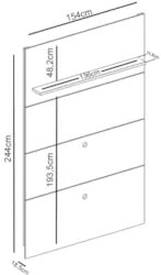 Painel para TV 65 Pol com Bancada Suspensa 154cm Montêz Z10 Naturale/O