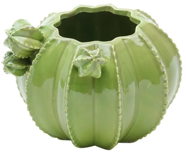 Vaso De Cerâmica Cactus Verde 15x14cm 25665 Prestige