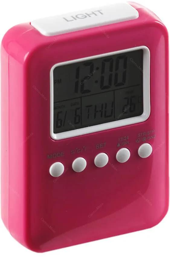 Relógio Despertador Frieze com Medidor de Temperatura Pink