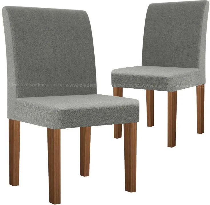 Cadeira Para Sala De Jantar Zafira Rv Móveis (2 Unidades) - Naturale/cinza