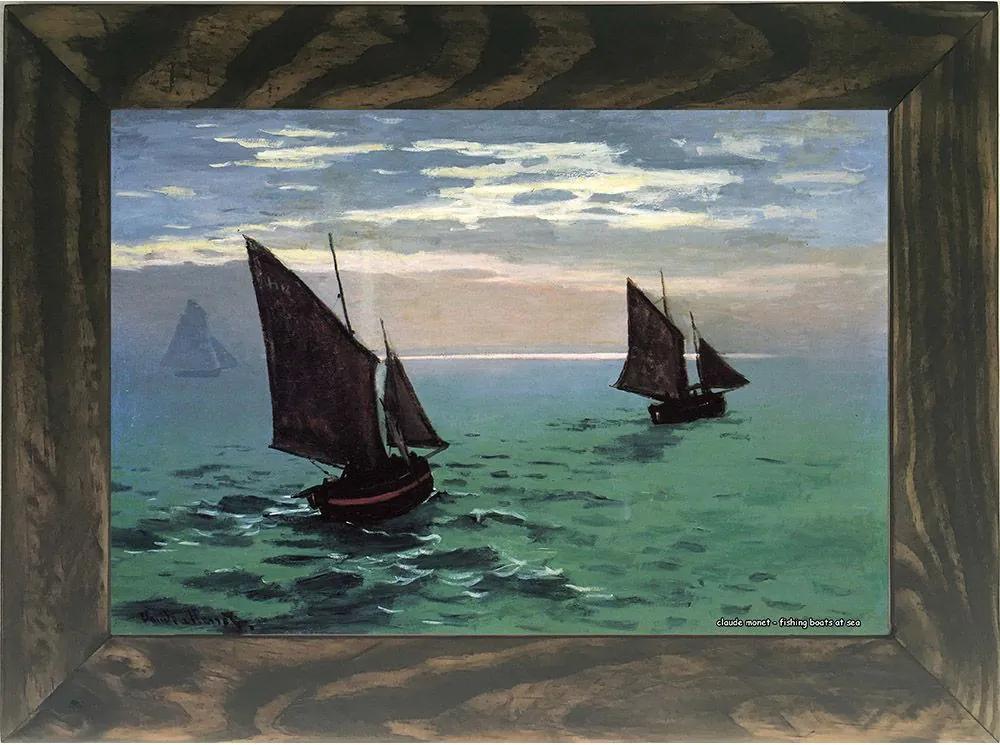 Quadro Decorativo A4 Fishing Boats at Sea - Claude Monet Cosi Dimora
