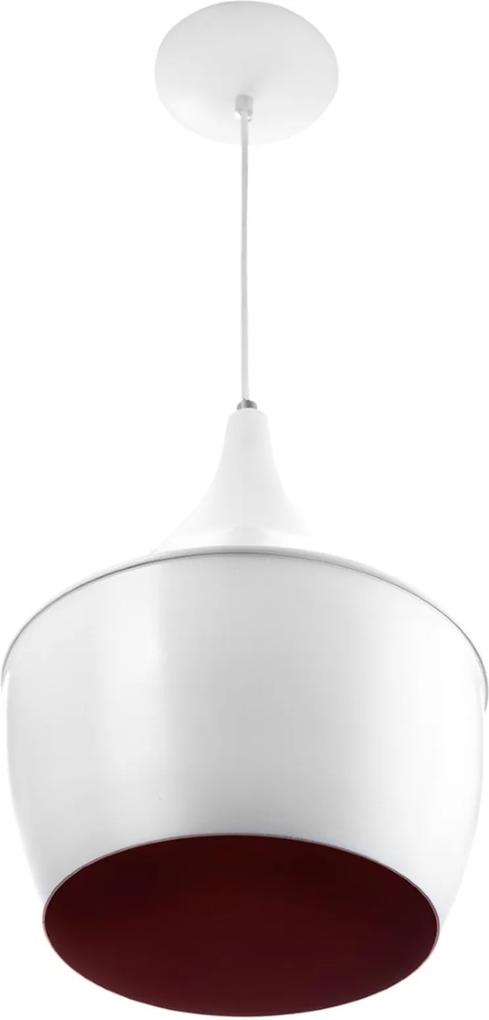 Luminária Pendente Gourmet Balão 32X25cm Em Aluminio Branco