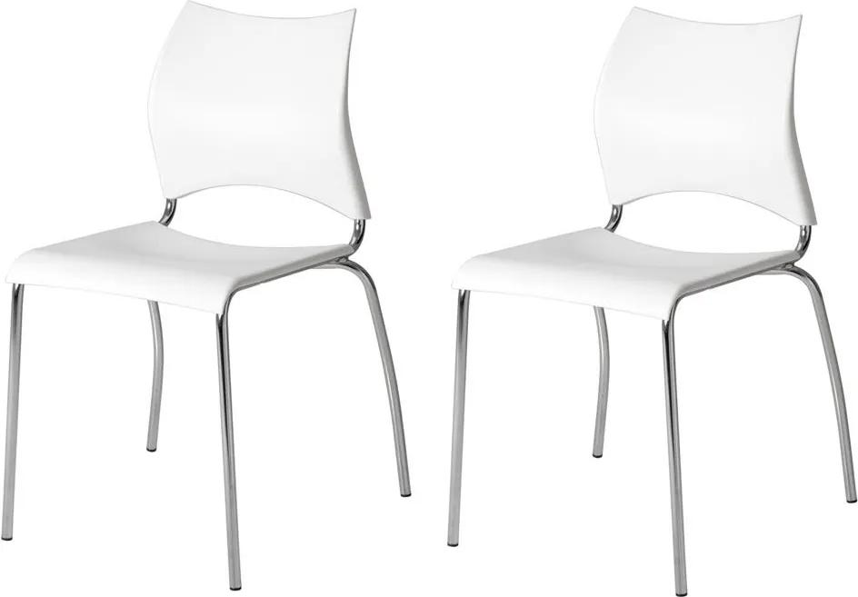 Cadeiras para Cozinha Kit 2 Cadeiras 357 Branco/Cromado - Carraro Móveis