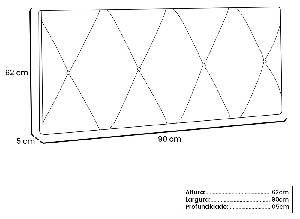 Cabeceira Painel Aquilla Para Cama Box Solteiro 90 cm Corino - D'Rossi - Bege