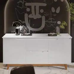 Buffet Aparador para Sala de Jantar 163cm Flow Branco - EJ Móveis