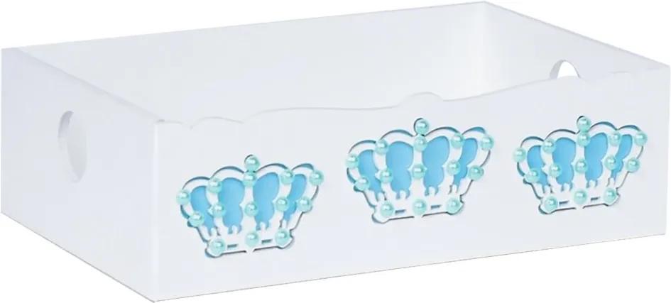 Cesta Belly Coroa   - Azul Bebê - Príncipes e Princesas Padroeira Baby