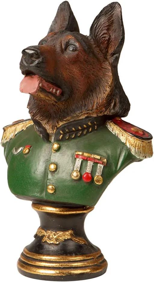 Escultura Decorativa de Resina Busto Cachorro Pastor Alemão