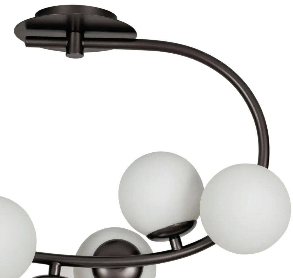 Plafon Astral 49X50X30Cm 5Xg9 Globo Ø12Cm - Usina 16945/5 (OL-F - Verde Oliva Fosco, AMBAR)
