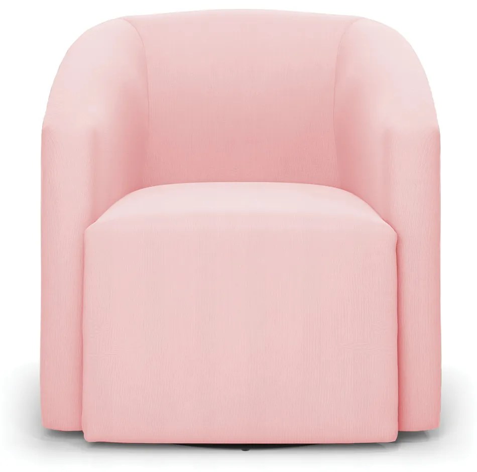Poltrona Decorativa Base Giratória Stella Max Suede D03 - D'Rossi - Rosa Bebê