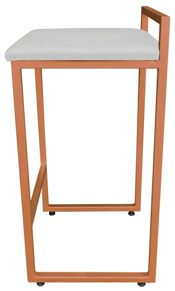 BANQUETA PIETRA SUEDE CINZA BASE COBRE D