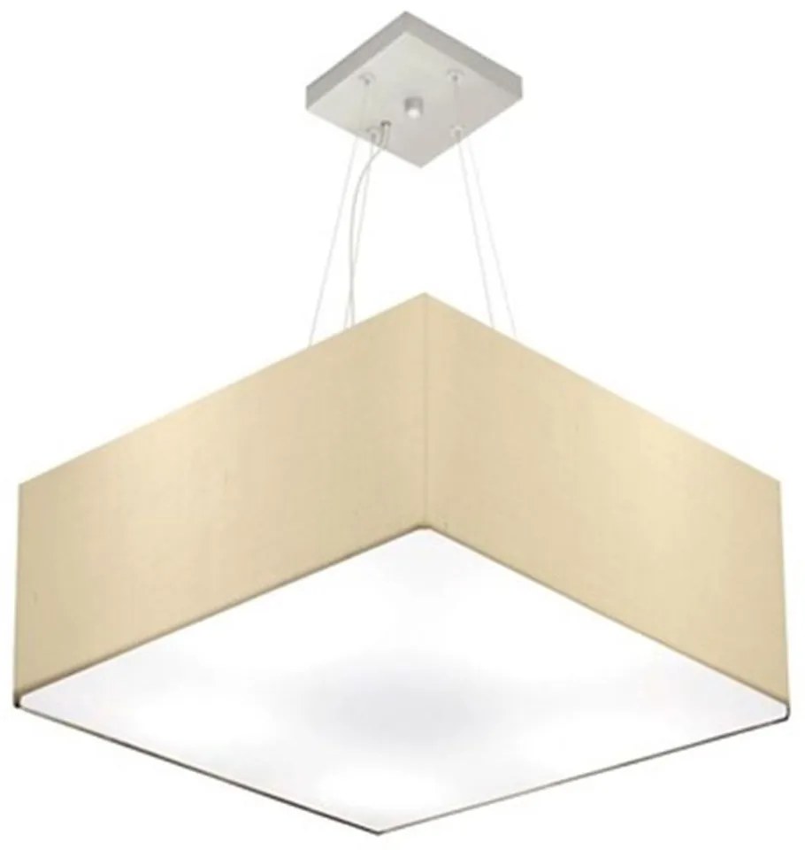 Lustre Pendente Quadrado Vivare Md-4006 Cúpula em Tecido 21/50x50cm - Bivolt