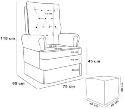 Kit 02 Poltronas de Amamentação e Descanso Com Balanço Laís G05 Veludo