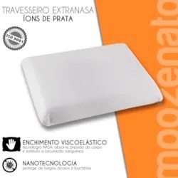 Travesseiro Suporte Firme Kit 2 Íons de Prata Extranasa Branco - Fibra