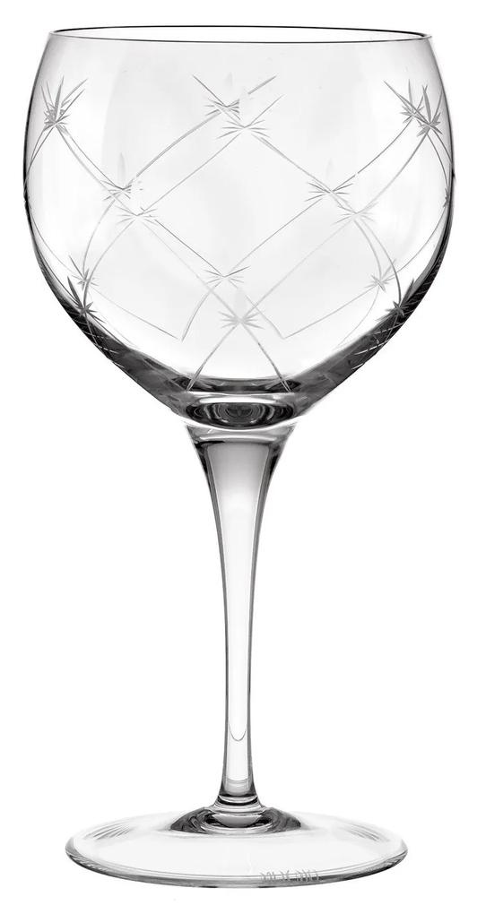 Taça de Cristal Lapidado Artesanal p/ Gin - Transparente - 19  Incolor - 19
