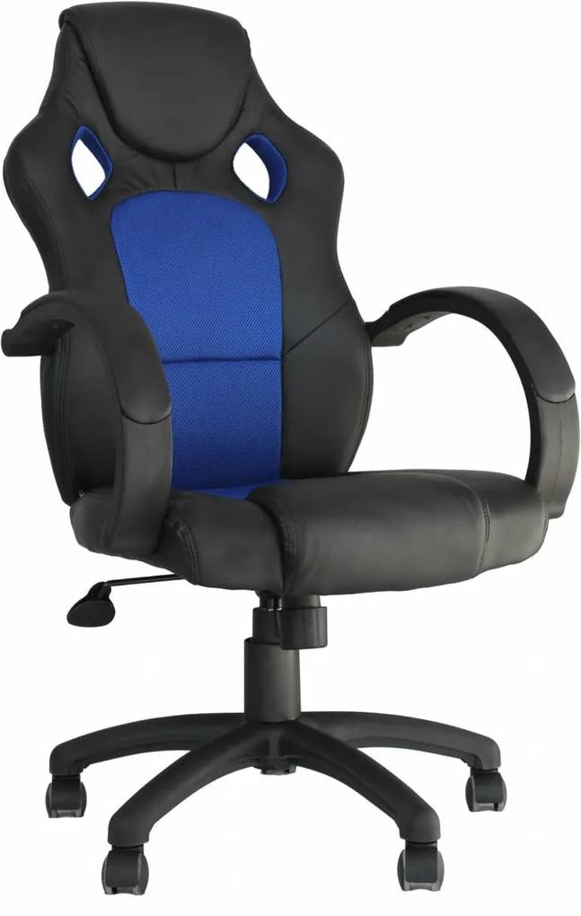 Cadeira Office Racer Preta Azul Rivatti