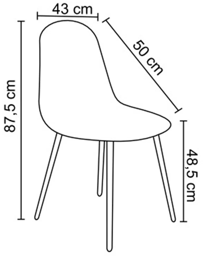 Kit 2 Cadeiras Decorativas Sala e Escritorio Base Clara Emotion PU Sintético Marrom G56 - Gran Belo