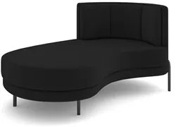 Chaise Longue Divã 164cm Braço Direito Logus D06 Veludo Preto - Mpozen