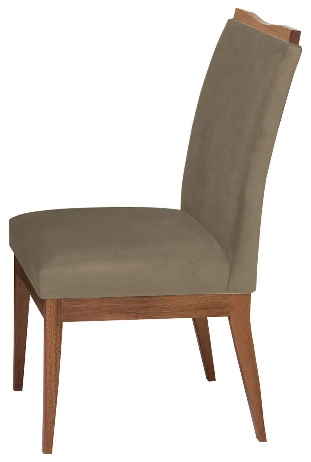 Conjunto 8 Cadeira Decorativa Leticia Veludo Cappuccino
