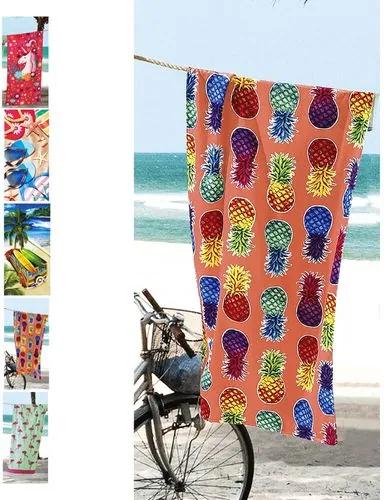 Toalha de Praia Aveludada 100% Algodão - Dohler Colorful 21666