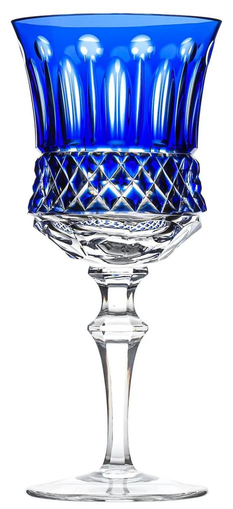 Taça de Cristal Lapidado P/ Água Azul - 69