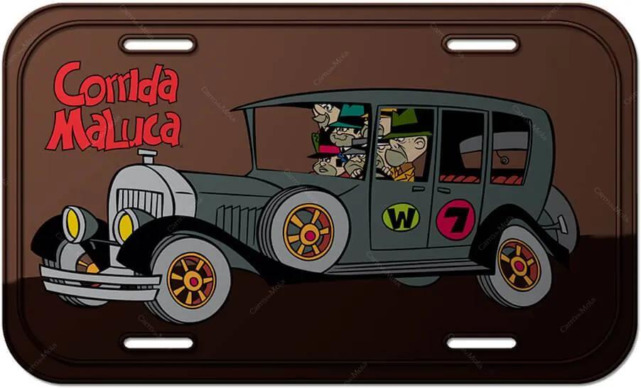 Placa de Parede Hanna Barbera Wacky Race the Car of Gangsters - Urban