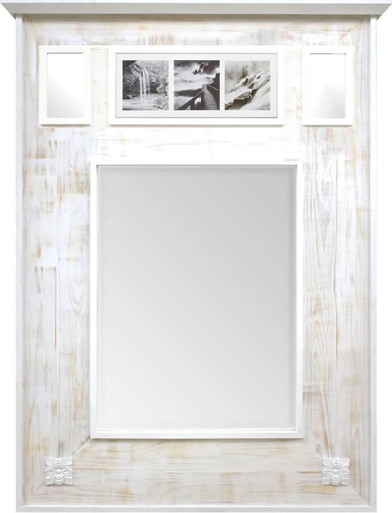 Espelho Rústico Branco Provençal Espelho Com Quadro Em Preto E Branco