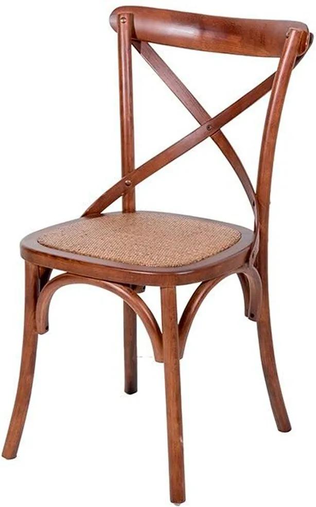 Cadeira Paris de Madeira Natural sem Braço Assento de Rattan