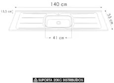 Pia de Cozinha com Cuba e Válvula Bali 140cm Aço Inox - Ghel Plus