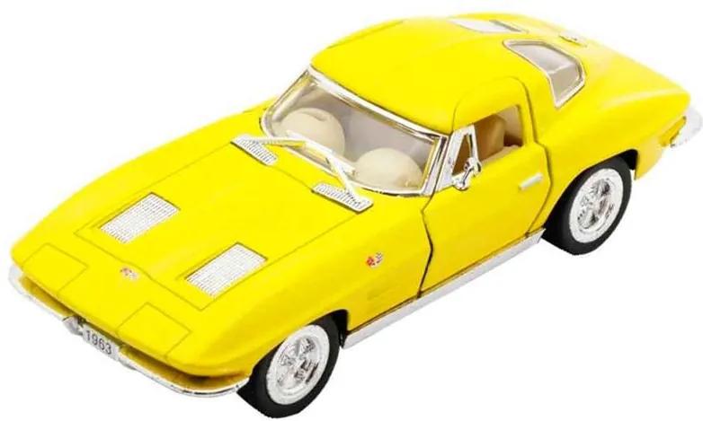 Miniatura 1963 Corvette Sting Ray Escala 1:36 Amarelo