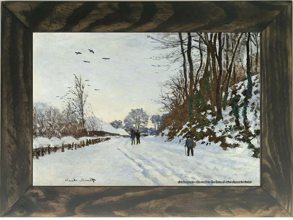 Quadro Decorativo A4 The Road to the Farm of Saint Simeon in Winter - Claude Monet Cosi Dimora