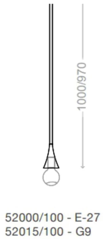 Pendente Jazz Single Rígido Haste Fixa 100M Ø11X97Cm Globo 10Cm 1Xg9 -... (MT-M - Mate Metálico, Branco (Fosco))