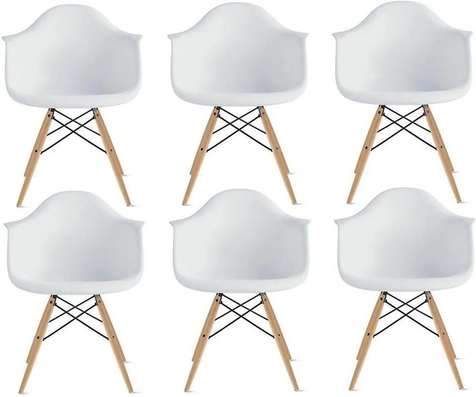 Conjunto 6 Cadeiras Eiffel Eames DAW Branca