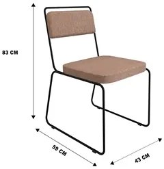 Cadeira Estofada Elis F02 Linho 766 Marrom - Mpozenato