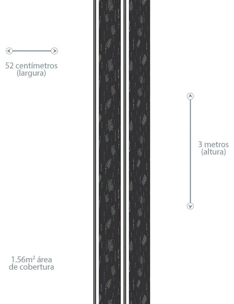 Papel de Parede Pluma Black 0.52m x 3.00m