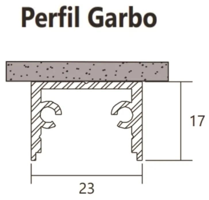 Perfil Sobrepor Para Fita Led Garbo 175Cm 2,3X175X1,7Cm | Usina 30020/... (PT - Preto Texturizado)