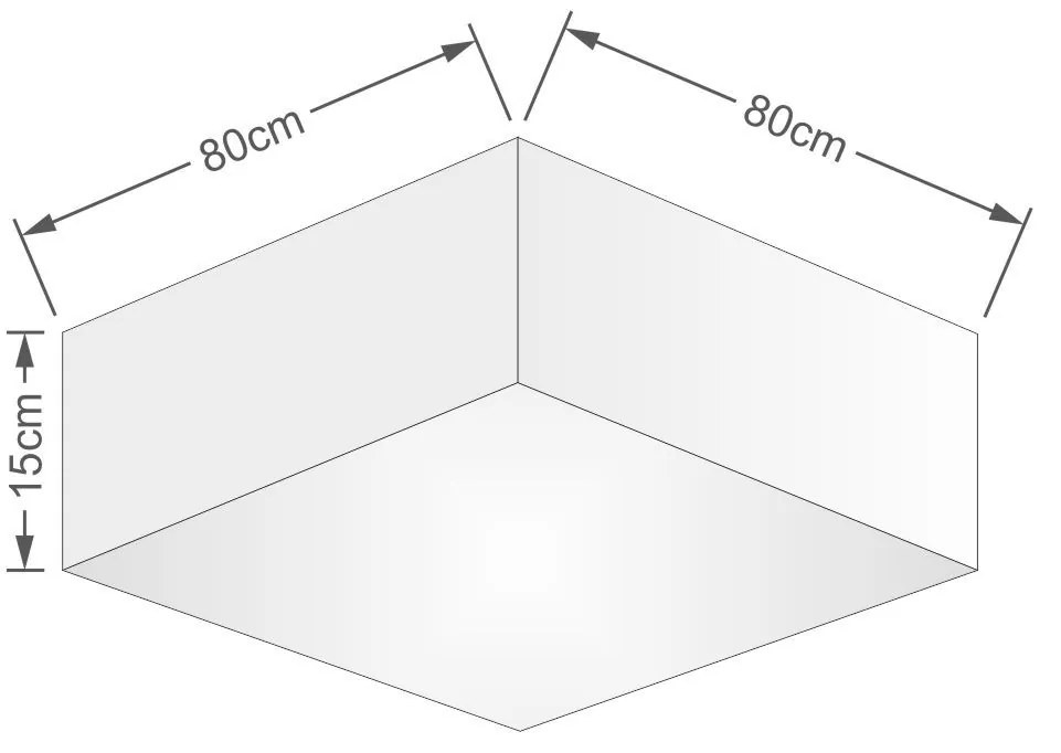 Plafon Quadrado Vivare Md-3059 Cúpula em Tecido 15/80x80cm - Bivolt - Café - 110V/220V