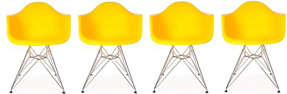 Conjunto 4 Cadeiras Eiffel Eames DAR Amarela