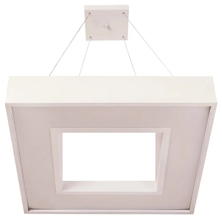 Pendente Meg 36X36Cm Led 24,4W Bivolt / Base Vazada | Usina 19032/36 (BT - Branco Texturizado, 3000k)