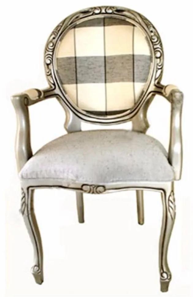 Cadeira com Braço Estilo Medalhão Design de Luxo Peça Artesanal