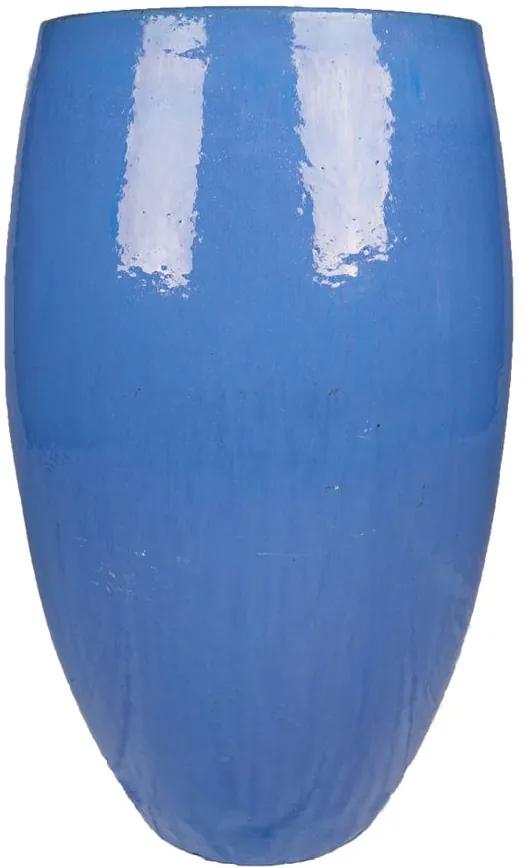 Vaso Vietnamita Cerâmica Importado Egg Planter Grande Azul Cobalto D48cm x A87cm