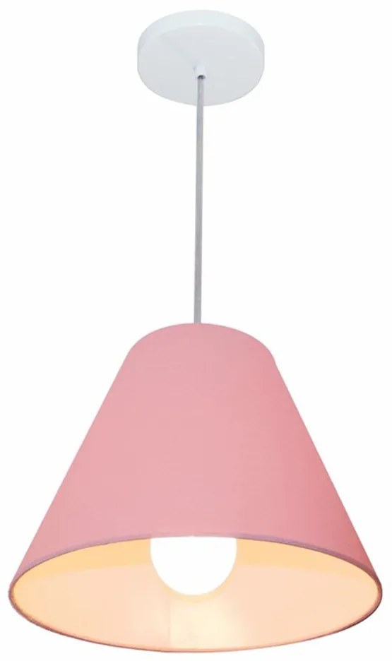 Lustre Pendente Cone Vivare Md-4028 Cúpula em Tecido 25/30x12cm - Bivolt