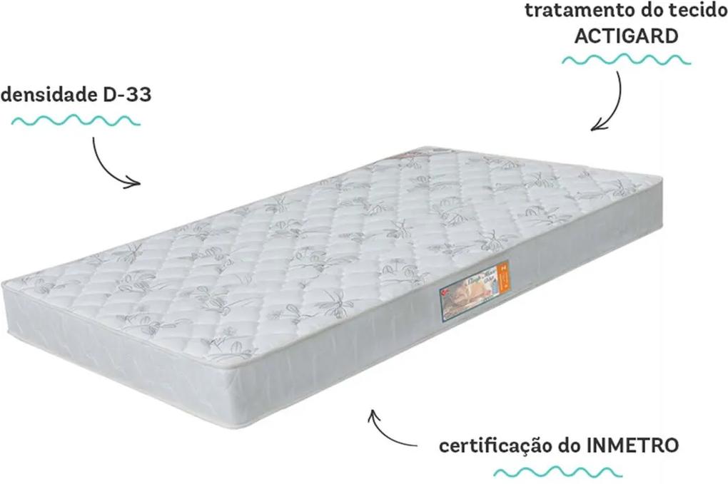 Colchão Espuma Sleep 78X188X18 Max D33 Branco Castor