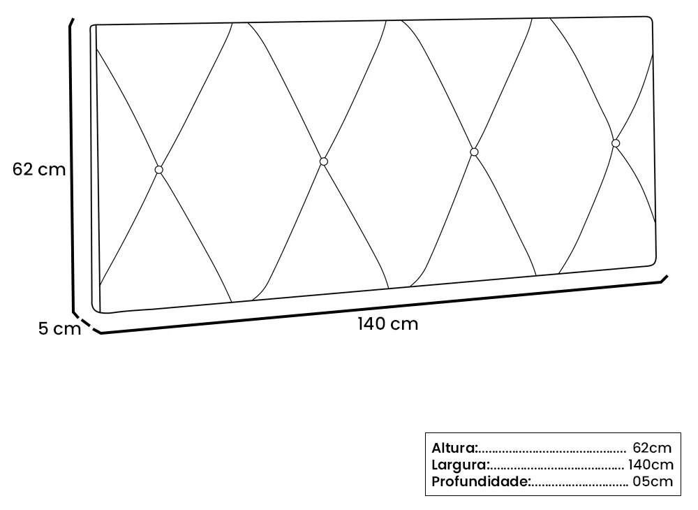 Cabeceira Painel Aquilla Para Cama Box Casal 140 cm Suede Café - D'Rossi