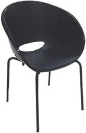 Cadeira Elena pernas pintadas preta Tramontina