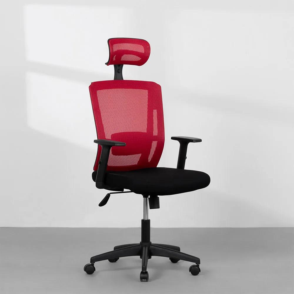 Cadeira de Escritório Equilíbrio Giratória - Vermelha e Preta